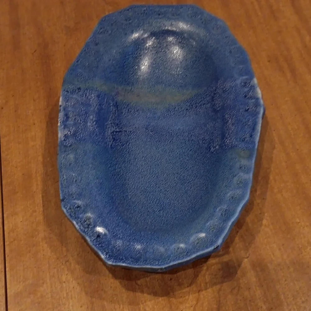 Blue Textured Decorative Bowl